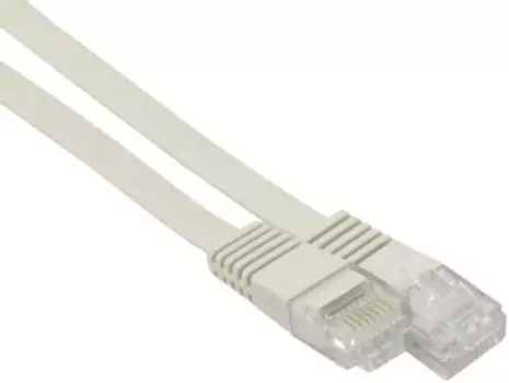 Патч-корд UTP кат.5e, 3 м, RJ45-RJ45, серый, плоский, Buro FLAT (BU-5E-FLAT-3M-G)