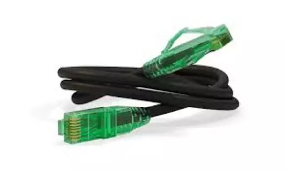 Патч-корд UTP кат.6a, 0.5 м, RJ45-RJ45, черный, CU, LSZH, Hyperline PC-LPM-UTP-RJ45-RJ45-C6a-0.5M-LSZH-BK