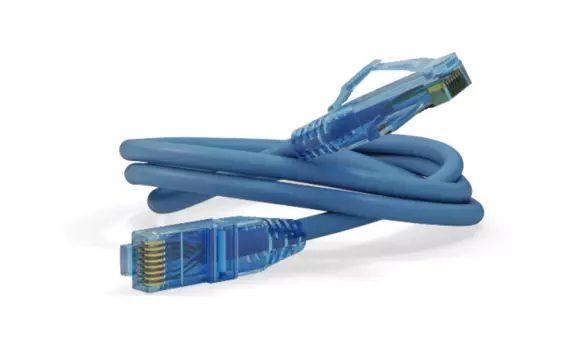 Патч-корд UTP кат.6a, 1 м, RJ45-RJ45, синий, LSZH, Hyperline (PC-LPM-UTP-RJ45-RJ45-C6a-1M-LSZH-BL)
