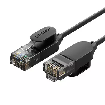 Патч-корд UTP кат.6a, 3 м, RJ45-RJ45, черный, CU, UGREEN NW122 (70653)