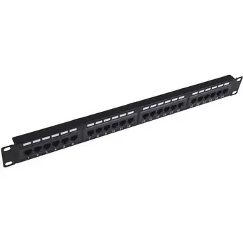 Патч-панель в шкаф 19" 1U, порты: 24 x RJ-45 кат. 6, черный, NM-PP-1U24P-UC6-D-103-BK, Neomax (NM-PP-1U24P-UC6-D-103-BK)