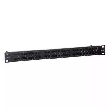 Патч-панель в шкаф 19" 1U, порты: 48 x RJ-45 кат. 6, черный, EPPHD-19-48-8P8C-C6-110D, Exegate (EX281082RUS)