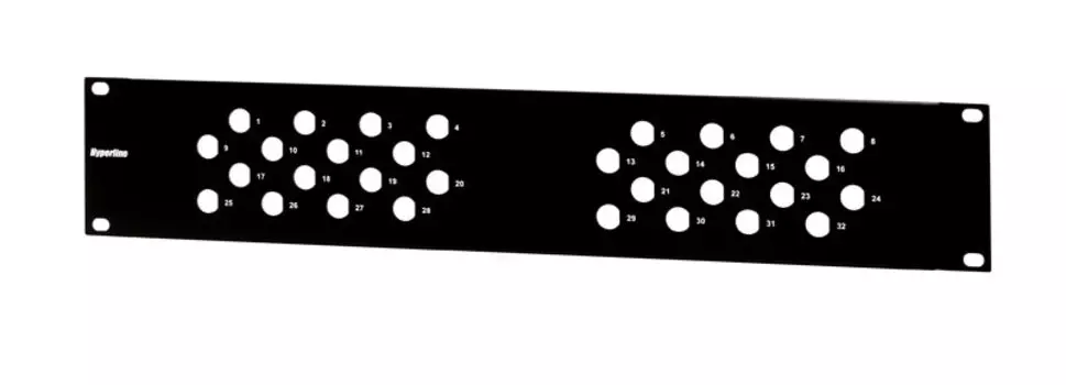 Патч-панель в шкаф 19" 2U, порты: 32, черный, PPBL-BNC-19-32BNC, Hyperline