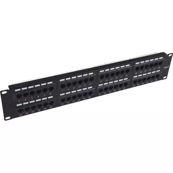 Патч-панель в шкаф 19" 2U, порты: 48 x RJ-45 кат. 5e, черный, NM-PP-2U48P-UC5E-D-108-BK, Neomax (NM-PP-2U48P-UC5E-D-108-BK)