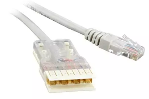 Патч-корд UTP кат.5e, 3м, 110-RJ45, серый, CU, LSZH, экранированный, Hyperline PC-110-RJ45-4P-C5e-3M-LSZH-GY (PC-110-RJ45-4P-C5e-3M-LSZH-GY)