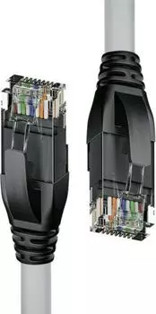 Патч-корд UTP кат.5e, 3м, RJ45-RJ45, серый/черный, 4PH (4PH-50642)