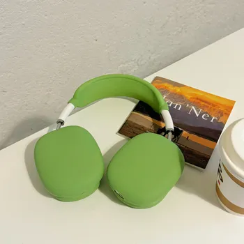 Для 2 шт./компл. силиконовый мягкий чехол для беспроводных наушников AirPods Max, модный чехол, защитный рукав, одноцветный протектор for Airpods Max небесно-голубой