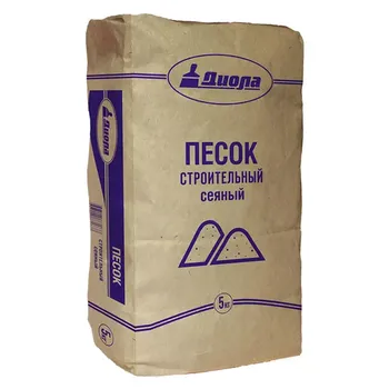 Песок строительный сеяный Диола 1 мм 5 кг