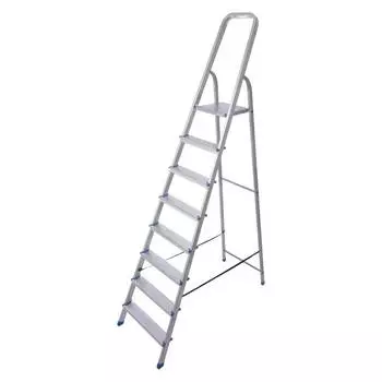 Стремянка алюминиевая STAIRS односекционная 8 ступеней AS08