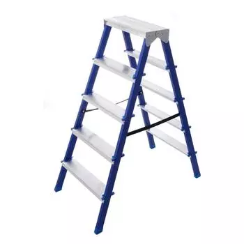 Стремянка стальная STAIRS двухсекционная 2x5 ступеней CS205