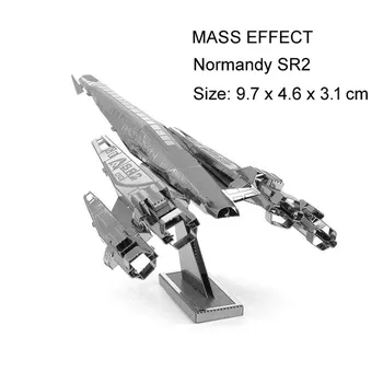 Космический корабль Mass Effect Normandy SR2 3D модель головоломки наборы DIY лазерная резка собрать игрушка-головоломка подарок для детей Alliance cruiser металлик серебряный