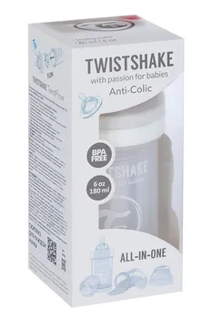 Бутылочка Twistshake антиколиковая д/кормления с контейнером белая, 180 мл