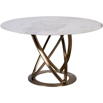 Стол обеденный белый керамика d130*75см Garda Decor арт.57EL-79000
