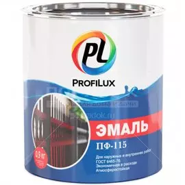 Эмаль Profilux, ПФ-115, алкидная, глянцевая, белая, 0.9 кг