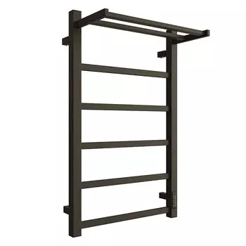 полотенцесушитель электрический STOUT Jazz Quadro 800х500мм 132Вт черный матовый с полкой