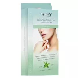 полоски для депиляции SHARY Silk Epil алое восковые для лица 12шт+2салфетки