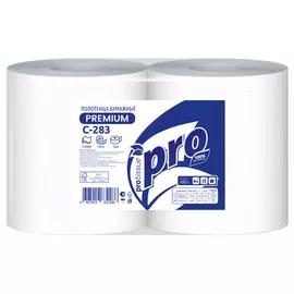 полотенца бумажные PROTISSUE Premium рулонные 2шт/уп. 2-слойные 150м 25х20см центр. вытяжка