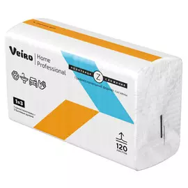 полотенца бумажные VEIRO Home Professional листовые 2-слойные 120листов 23х21см Z-сложения
