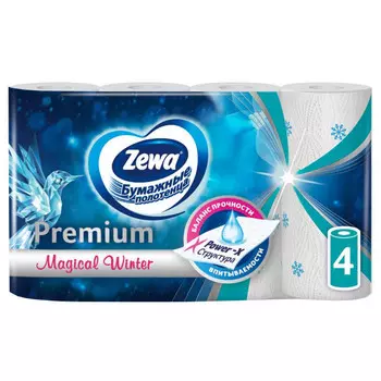 полотенца бумажные ZEWA Premium Decor 2-слойные 4шт
