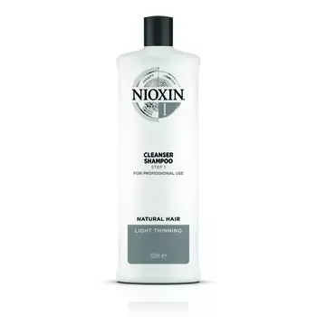 NIOXIN Шампунь очищающий для тонких натуральных волос, с намечающейся тенденцией к выпадению, Система 1, 1000 мл