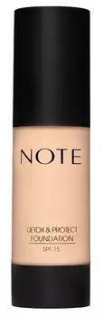 NOTE COSMETICS Основа тональная защитная с детокс-эффектом 01 / DETOX AND PROTECT FOUNDATION PUMP SPF15 35 мл