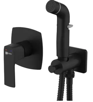 Гигиенический душ со смесителем Lemark Ursus LM7219BL, чёрный