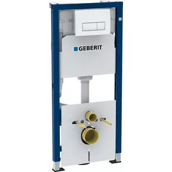 Инсталляция для подвесного унитаза Geberit Duofix 458.128.11.1 с белой кнопкой смыва