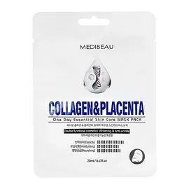 MEDIBEAU Маска для лица с коллагеном и плацентой (укрепляющая) 20.0