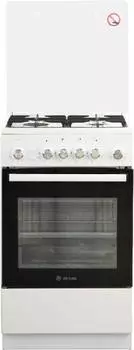 Плита газовая De Luxe 5040.30г (кр) ЧР белый/черный