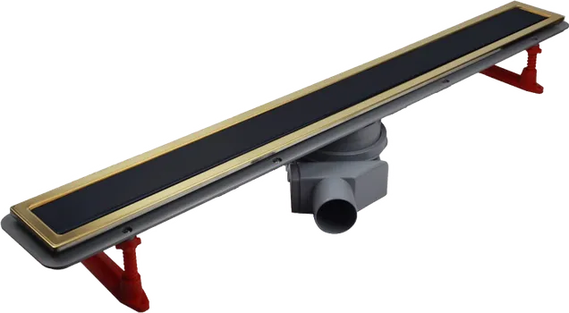 Душевой лоток Pestan Confluo Premium Gold Black Glass Line 650 черное стекло, позолоченная сталь