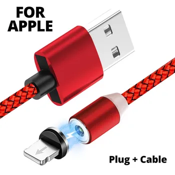 Магнитный USB-кабель 2,4 и кабели Micro USB для быстрой зарядки Тип C Круглый магнитный зарядный шнур на 360 градусов Micro чёрный