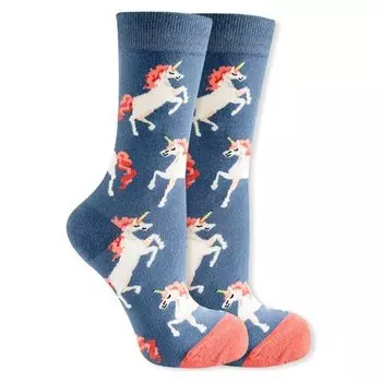 Носки Krumpy Socks Niceee Единороги, 35-40, синий