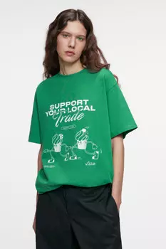 Футболка oversize хлопковая с принтом