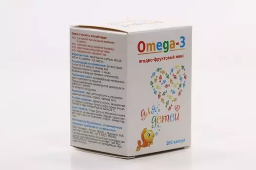 Омега-3 детский микс, 0,4 г, 100 шт, Полярис