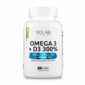 Омега-3+Витамин D3 Solab, 60 шт, капсулы