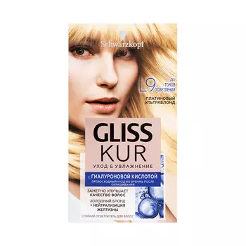 Краска для волос GLISS KUR с гиалуроновой кислотой тон L9 Платиновый ультраблонд