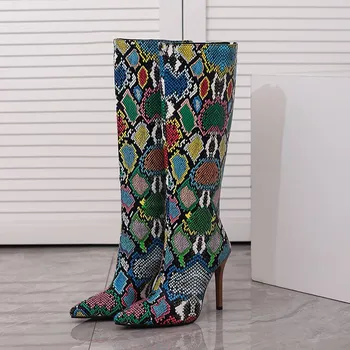 Krazing Pot Polyurethane Autumn Winter Shoes 47 Size 48 Super Size Sexy Boots Pointed Toe Thigh High Boots 34 чёрный