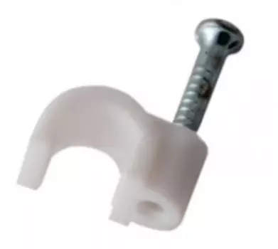 Скоба Rexant 07-4003 круглая 3мм, белый (50 шт/уп)