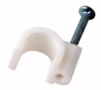 Скоба Rexant 07-4006 круглая 6мм, белый (50 шт/уп)