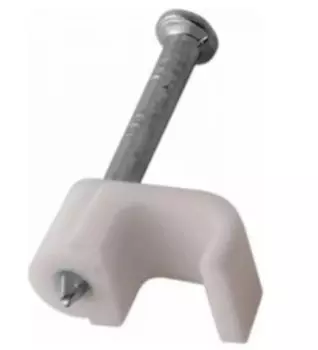Скоба Rexant 07-4204 плоская 4х2 мм, белый (50 шт/уп)