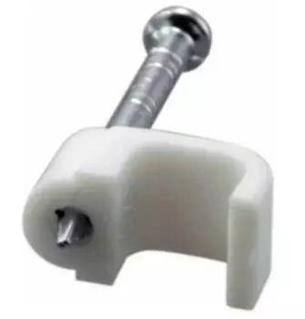 Скоба Rexant 07-4206 плоская 6х4 мм, белый (50 шт/уп)