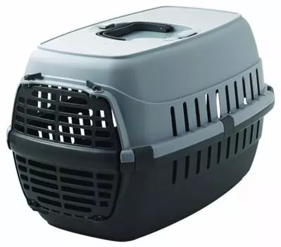 Moderna переноска Roadrunner с пластиковой дверцей, 48,5x32,3x30,1см, серая (48,5х32х30 см)