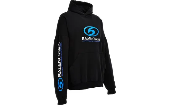 Толстовка Balenciaga Logo-Printed Distressed, черный