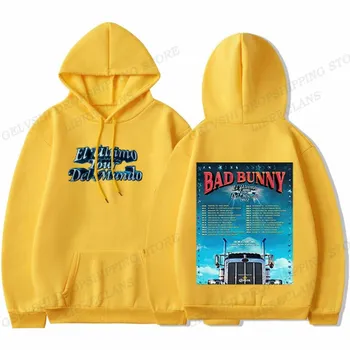Мужская мода, толстовки с капюшоном Bad Bunny, детская толстовка в стиле хип-хоп, толстовки с капюшоном Bad Bunny, El Ulitimo Tour Del Mundo, пот, пальто для мальчиков, женский спортивный костюм 2XL