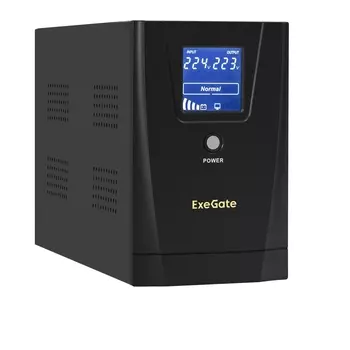 Источник бесперебойного питания Exegate SpecialPro Smart LLB-2000.LCD.AVR.1SH.2C13.RJ.USB EX292630RUS 2000VA/1200W, LCD, AVR, 1*Schuko+2*C13,RJ45/11,U