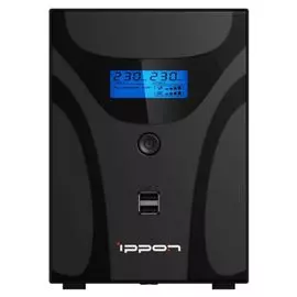 Источник бесперебойного питания Ippon Smart Power Pro II 2200 (1005590) (УЦЕНЕННЫЙ) 1200Вт, 2200ВА, черный, НОВЫЙ, ИЗ РЕМОНТА, гарантия магазина 1 мес