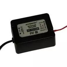Источник питания AccordTec АТ-12/15W стабилизированный, 50 Гц 100...250 В, выходное напряжение постоянного тока 12 В, ном ток нагрузки 1,5 А, макс ток