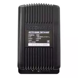 Источник питания AccordTec АТ-12/50 стабилизированный, 50 Гц 100...240 В, выходное напряжение постоянного тока 12,4...12.8 В, ном ток нагрузки 5 А, ма