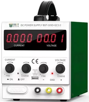 Источник питания BestTool BST-305D лабораторный 30В, 5А, цифровой дисплей, 1 канал, пост. ток