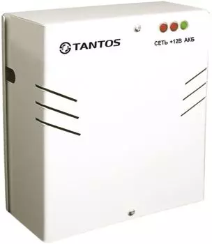 Источник питания Tantos ББП-30 V.4 PRO резервированный 12В, 3А с фильтрацией от взаимного влияния потребителей по каждому каналу 12В
